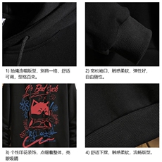 WY2226-P35纯棉连帽卫衣男大码运动帽衫宽松薄砖墙，男装卫衣，电商A040A