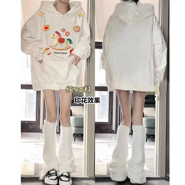 1506-1/WA2-161连帽/P52加绒长袖卫衣男女同款冬宽松连帽上衣红色,男装卫衣,星座1506-1