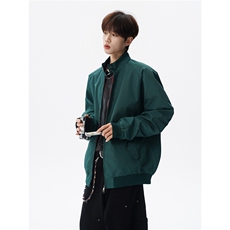 美式复古棒球服外套男春秋季潮牌拉链立领夹克宽松上衣服JK005，男装夹克，电商B312