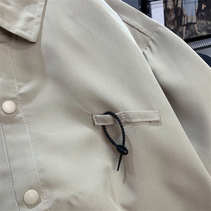夏季日系复古户外机能工装短袖衬衫男女设计感大口袋情侣休闲衬衣图片