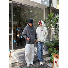 5351-P50原版刺绣袖窿口袋压线后包领情侣风连帽卫衣，女装卫衣/绒衫，星座617A-2