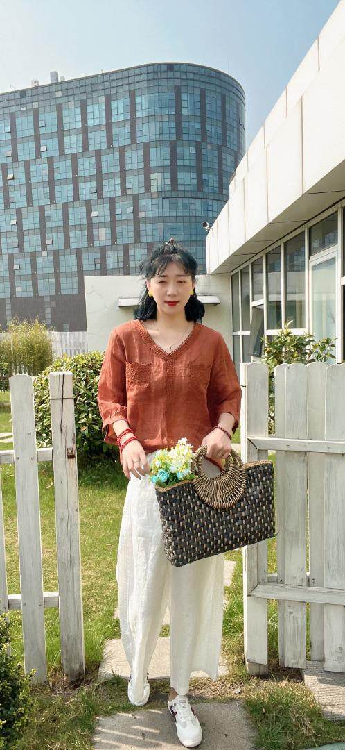 纯苎连衣裙小衫裤子裙子衬衣 时尚风 风淑女风休闲风，女装连衣裙，川哲