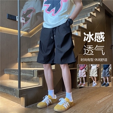 抖音品质潮流褶皱设计夏季速干宽松五分裤B315-K24167-特p25控48，男装牛仔裤，电商B315