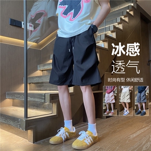 抖音品质潮流褶皱设计夏季速干宽松五分裤B315-K24167-特p25控48图片