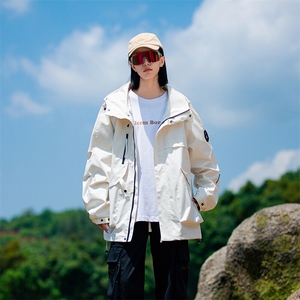 春秋户外冲锋衣男女同款防风防水连帽工装外套登山服夹克2481-P75图片