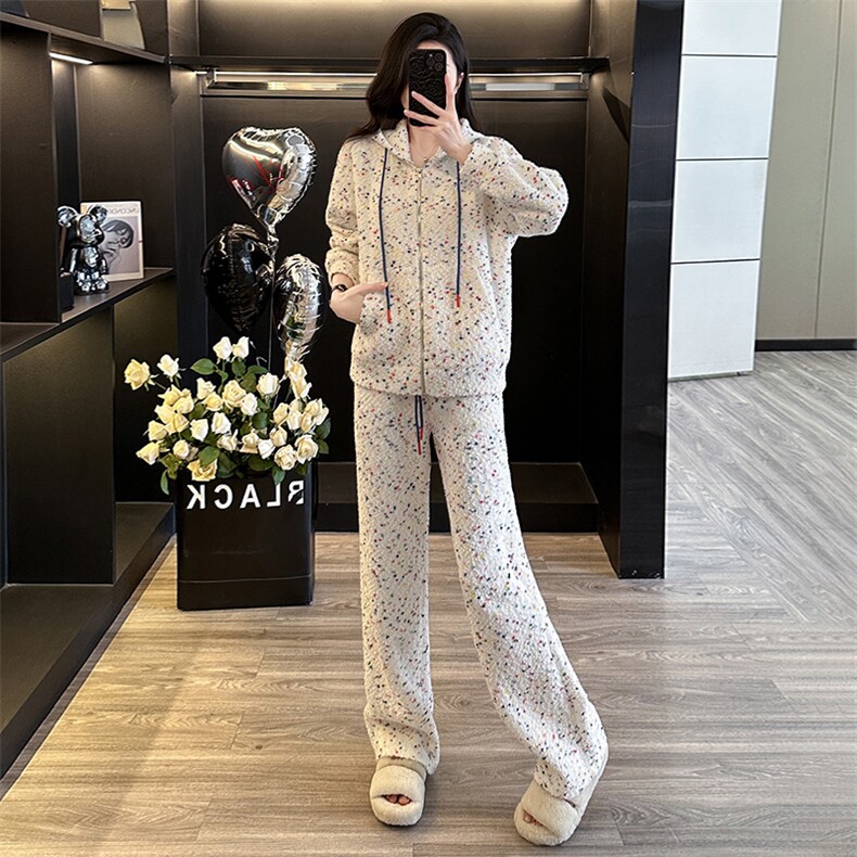 慵懒宽松开衫卫衣长裤少女减龄两件套,女装套装/套裙,江南