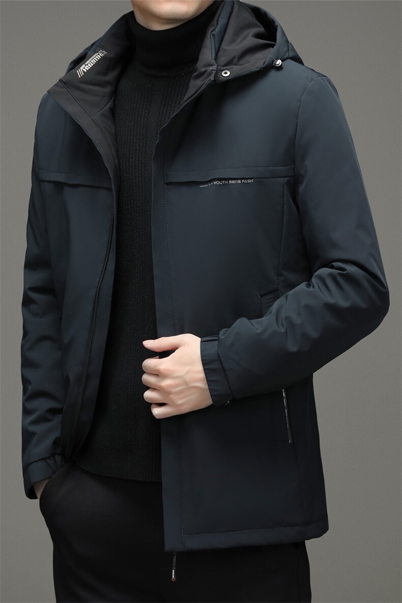 冬季新款中青年男士厚款连帽可脱卸羽绒服外套SNNYR86R9617-P235，男装羽绒服，电商B212（原钱塘6029）