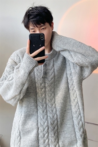 毛衣男秋冬新款港风宽松针织毛衫MYA5-P65图片