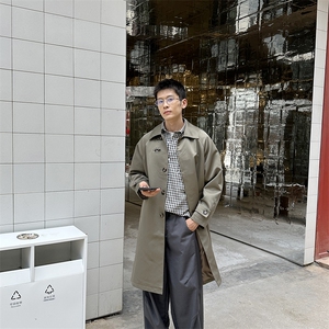 轻熟高端中长款宽松韩版大衣外套 风衣男A236-FY5055-P100图片