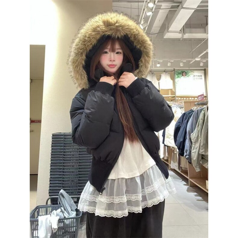1506-1/G78340/P89女冬学院风面包服毛领短款百搭保暖外套,男装棉衣,星座1506A