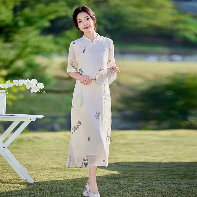 2026年夏季苎麻文艺/优雅旗袍,女装汉服/婚纱/旗袍/礼服,江南依恋
