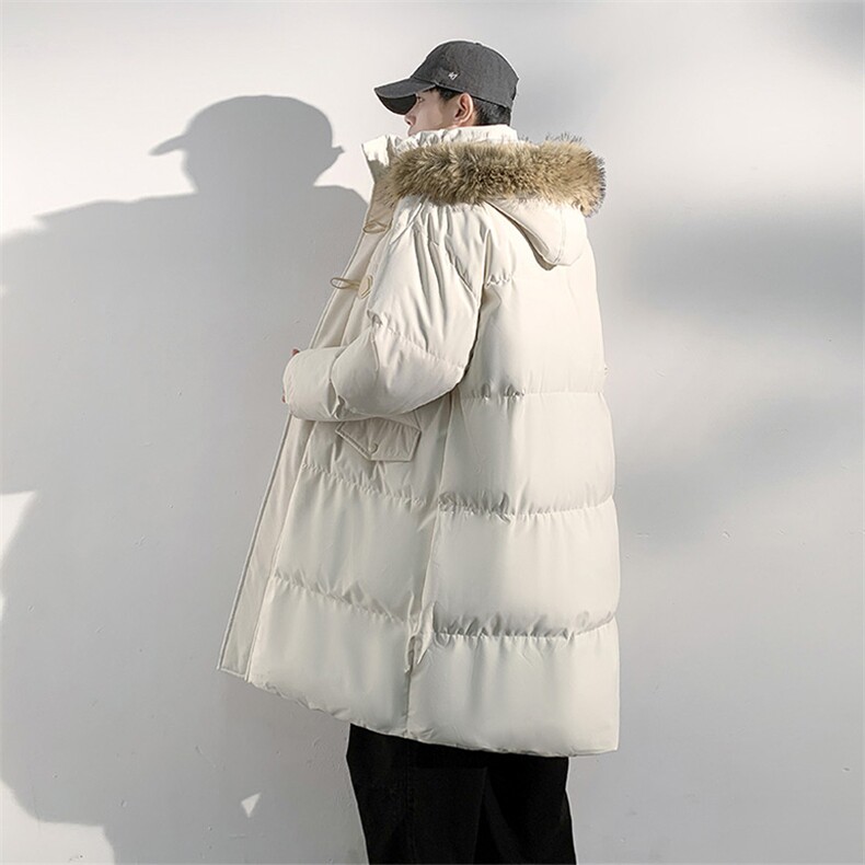 现货中长款棉衣男冬季加厚棉袄宽松连帽毛领棉服外套M107-P120,男装棉衣,星座308B-2