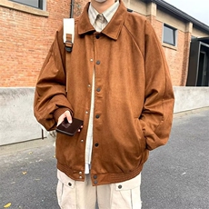 春季新款美式男重磅400克麂皮绒夹克外套W172P65，男装夹克，星座1116-2