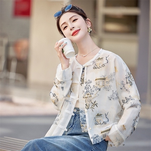 新中式外套女夏2025小个子新款百搭刺绣唐装薄外套防晒衣上衣图片