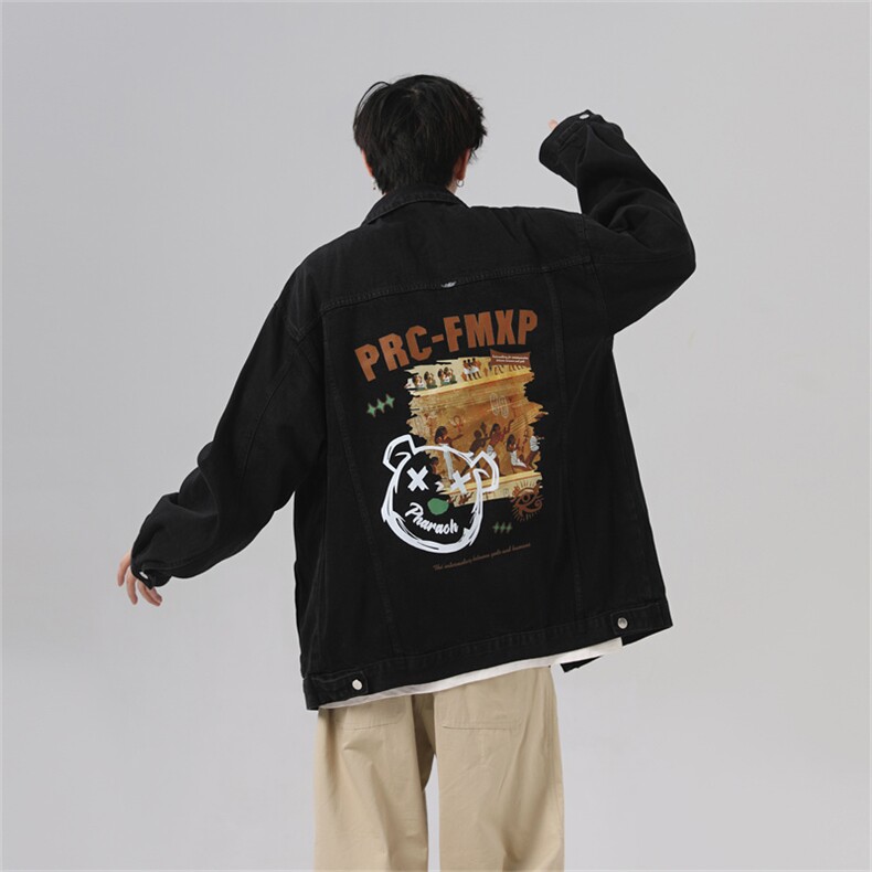 水洗牛仔外套男款秋季美式痞帅上衣服宽松休闲工装夹克JK1024-P68,男装夹克,星座1103-3