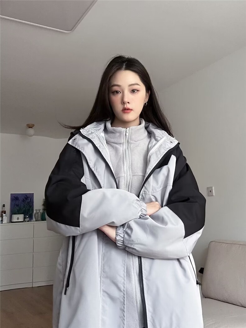 日系复古工装户能连帽冲锋衣外套男女防风三合一可拆卸JV33-P100,男装工装外套,星座1109-3