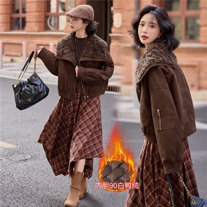 BAO款新增颜色2025冬季新款大毛领拼接90绒羽绒服女外套图片