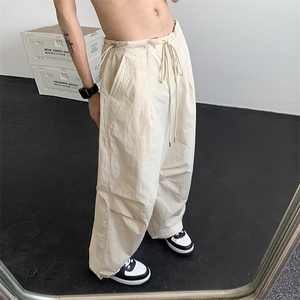 美式高街hiphop工装裤褶皱伞兵裤显瘦阔腿裤XZ211-1-K2331-P55图片