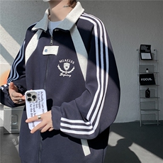 WY10190-特P60420g重磅-高品质-条纹设计感大码保暖卫衣外套男，男装棉衣，电商A059