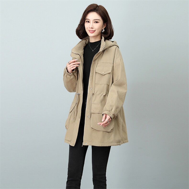 2024冬款新款派克服加绒加厚保暖休闲宽松风格841款,女装派克服,秋牧寒烟