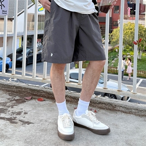 灰色松紧腰速干短裤五分裤男生夏季2025新款宽松休闲百搭工装简约图片