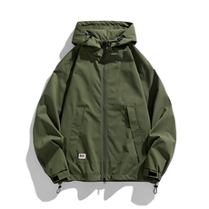美式户外冲锋衣男外套纯色上衣服山系连帽简约工装户外冲锋衣夹克，男装夹克，电商A409-1