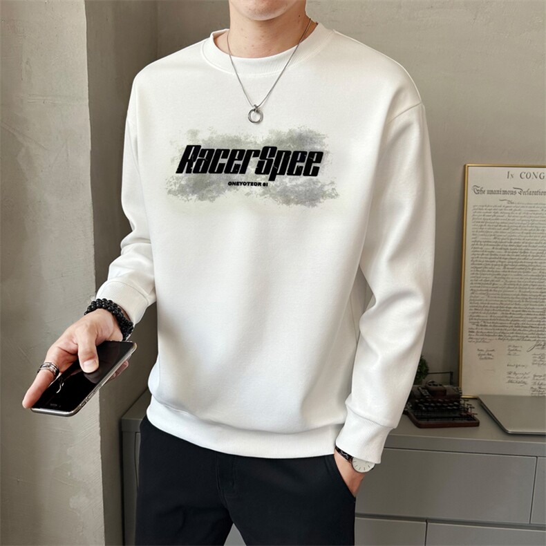 男款秋季新款圆领卫衣时尚潮流长袖套头卫T春秋打底上衣W8115-P48图片