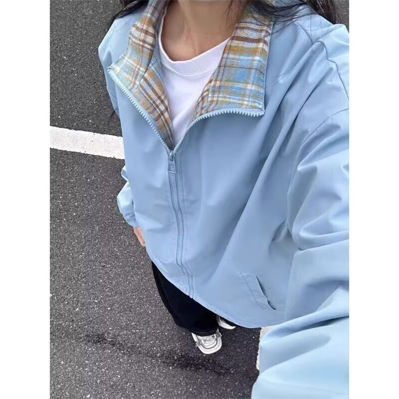 格子拼接夹克棉服男款秋冬加棉加厚高级感棉衣外套立领飞行服棉袄,男装夹克,电商B323A