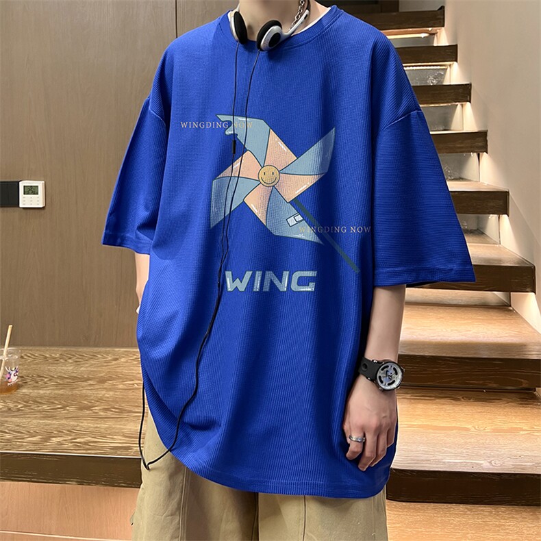 华夫格t恤男短袖男大码五分袖酒店风HT73112-P22,男装T恤,电商A040
