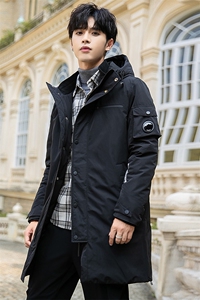 男士羽绒服2020冬季新款中长款连帽加厚外套DS581T图片
