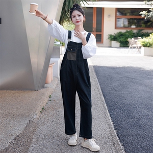 时尚套装女2025春装新款女装韩版气质显瘦两件套背带裤套裤图片
