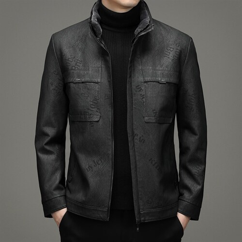 冬季新款脱卸内胆皮羽绒服外套爸爸装立领上衣YYYR062130-P275图片