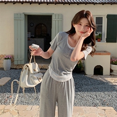 大量现货主推2025夏装针织休闲套装9812-P125-K178，女装套装/套裙，2C129