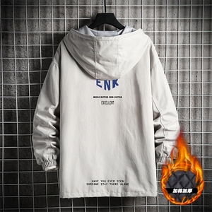 JK41120-P85 加棉款P115纯棉连帽夹克男士大码工装夹克男外套男图片