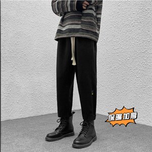 冬季新款呢料裤子男士韩版潮流毛呢百搭休闲裤9903-P55图片