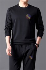 男装2023年新款运动套装t恤长袖男宽松百搭纯色卫衣裤春秋两件套,男装休闲套装,电商B212（原钱塘6029）