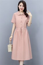 连衣裙2021年夏季潮流舒适简约时尚中长款纯色，女装连衣裙，铭街依杨