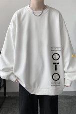 华夫格卫衣圆领卫衣男大码长袖t恤男外套HW76114-P30加绒款-P40，男装卫衣，电商A040