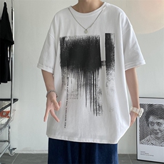 22年纯高品质新款重磅港风潮牌短袖宽松落肩T恤MT3529-P45，男装T恤，星座717