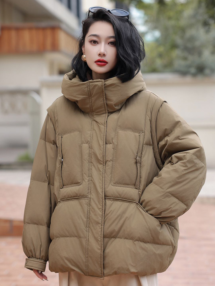 现货现货现货24冬季新款连帽90白鸭绒羽绒服,女装羽绒服,阳光伊恋