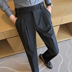 小西裤男九分修身直筒休闲裤男士高级垂感黑色西装长裤子潮KA507，男装西裤，星座1116A-2（原606A-1）