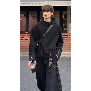 经典韩式连帽上衣街头休闲时髦男女同款百搭款卫衣HY807P55控88图片