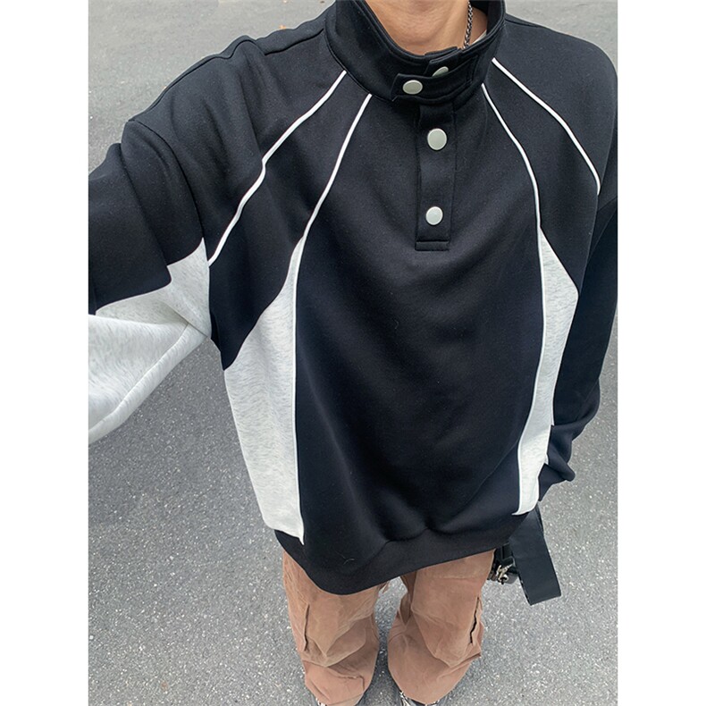 秋季设计感美式休闲男女宽松休闲百搭高级感卫衣W4695-特价P44,男装卫衣,电商A007