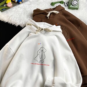 WY2140-P35 加绒款-P40 纯棉连帽卫衣男大码运动帽衫宽松薄图片