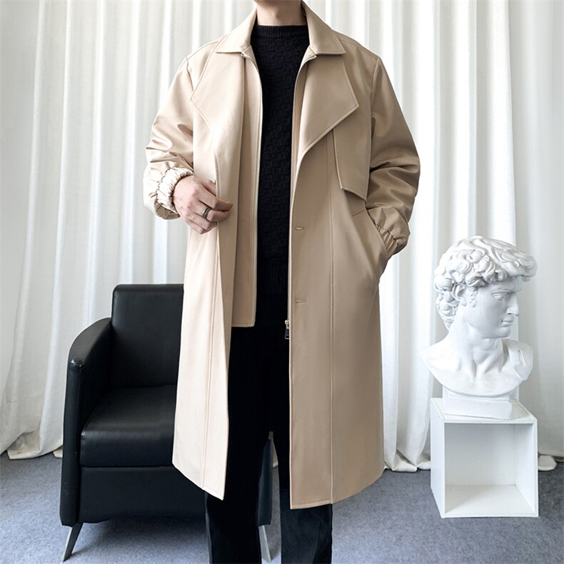 原创品质货风衣男中长款大衣男双层领假两件F2046P125控178爆景D，男装风衣，星座401