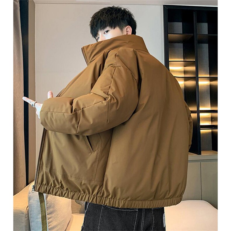 现货冬季美式休闲加厚雪山外套夹克立领纯色三防户外工装棉服,男装夹克,电商A443