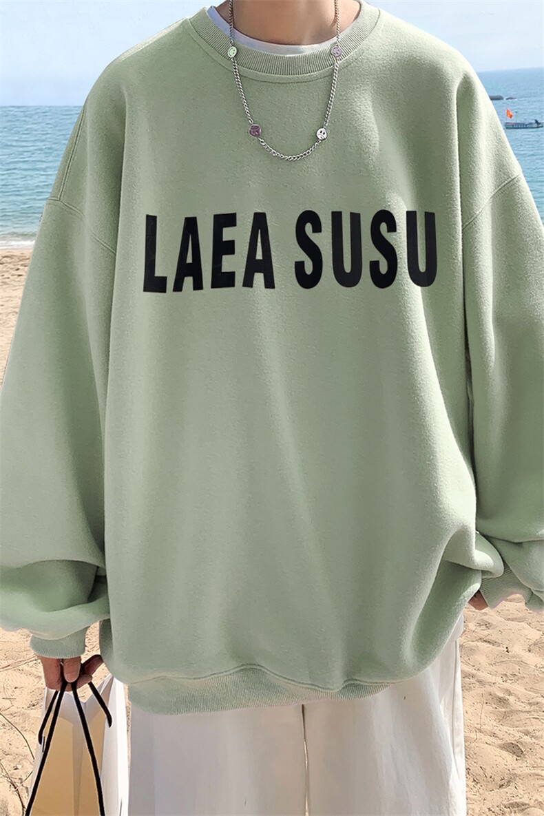！直播品质重磅大码港风LAEA厚板印花圆领卫衣WY101-特p28,男装卫衣,星座508（原C305）