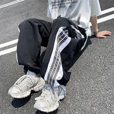 速干休闲裤男士韩版潮流拼色百搭宽松2024秋冬ins长裤K5443-P43，男装休闲裤，星座412-3