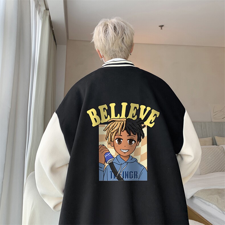 摇粒绒棒球服男大码开衫卫衣男夹克BF86271-P65,男装夹克,电商A040