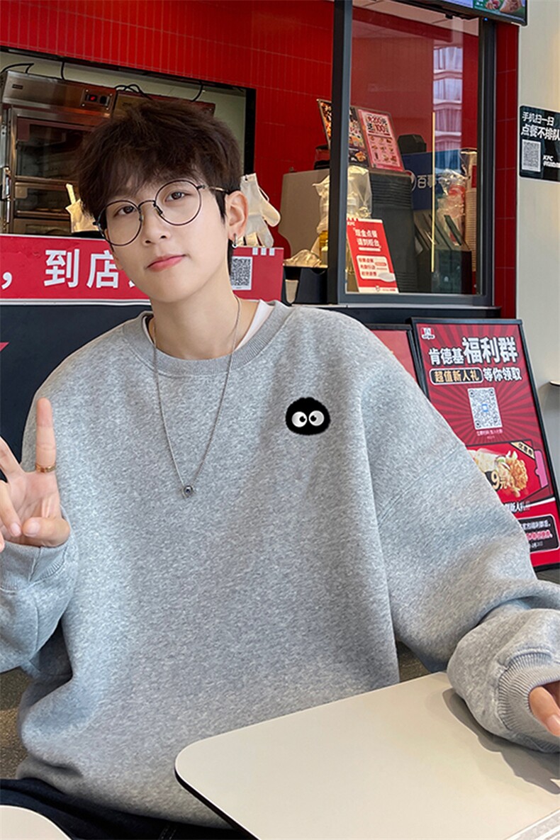 ！圆领卫衣男装港风长袖T恤男外套男WY192-P28,男装卫衣,电商B367